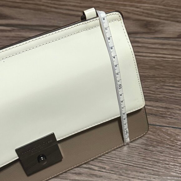 Kenneth Cole Taupe & White Leather Alex Shoulder Bag – Like New - Picture 7 of 10